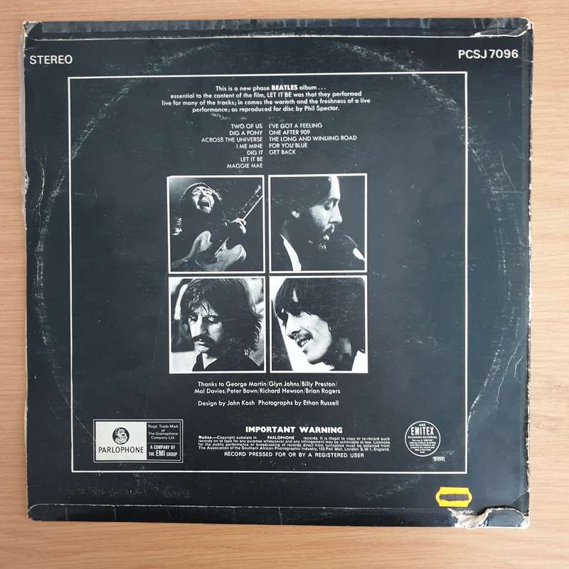 The Beatles  Let It Be (SA) - Vinyl LP Record - Very-Good+ Quality (VG+)
