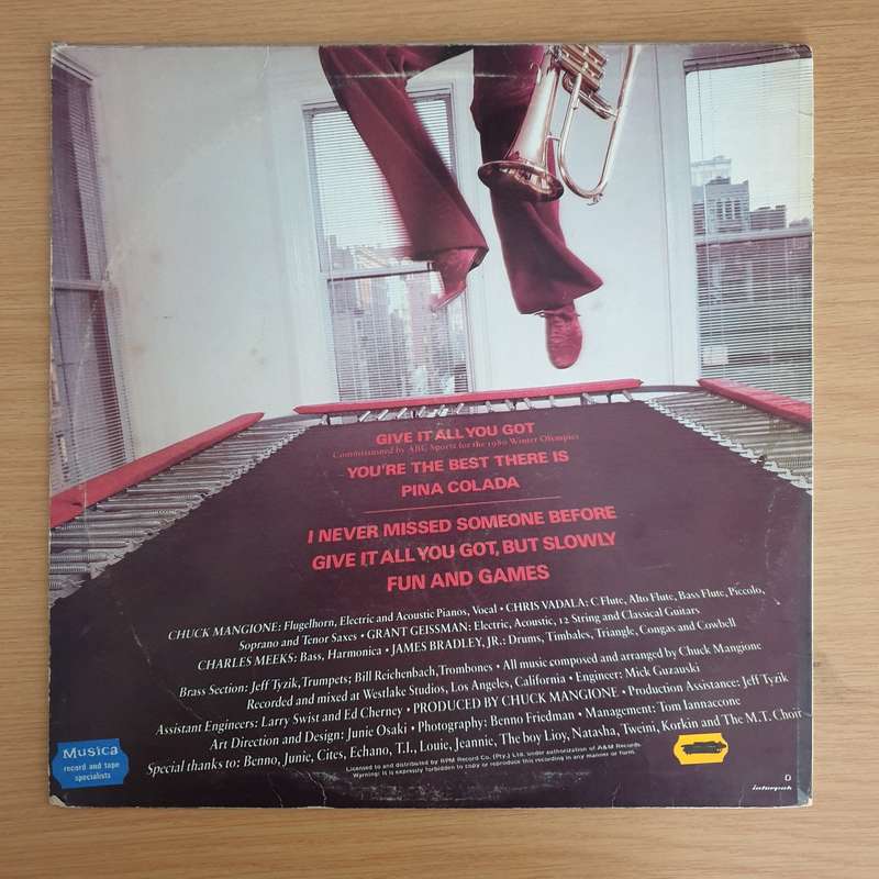 Chuck Mangione  Fun And Games  Vinyl LP Record  (VG+)