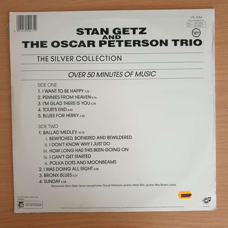 Stan Getz And The Oscar Peterson Trio  Stan Getz And The Oscar Peterson Trio  Vinyl LP Reco...