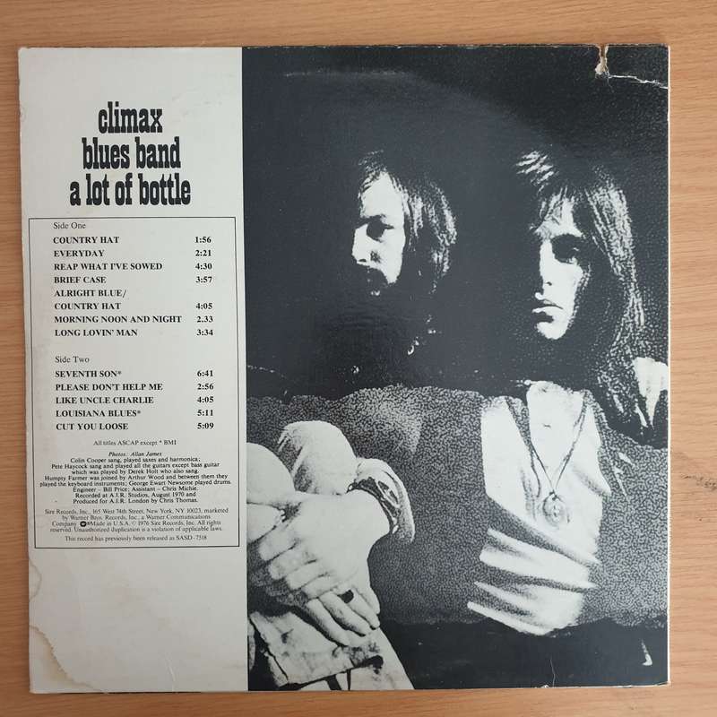 Climax Blues Band  A Lot Of Bottle  Vinyl LP Record  (VG+)