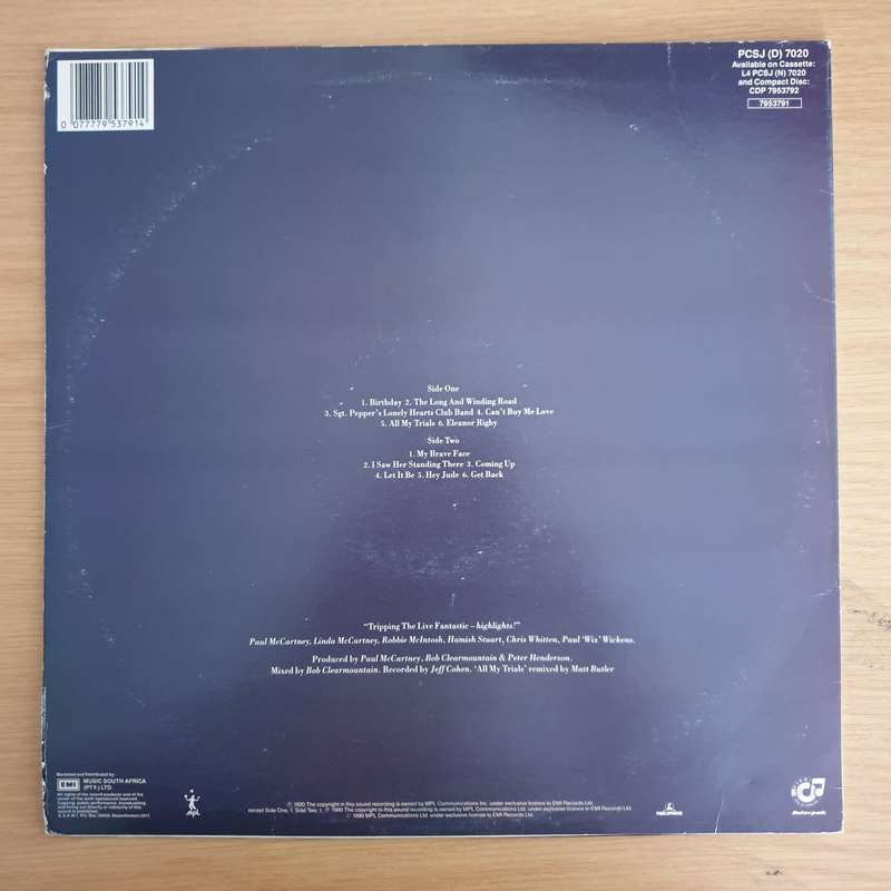 Paul McCartney  Tripping The Live Fantastic - Highlights!  Vinyl LP Record  (VG+)