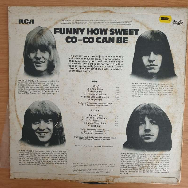 The Sweet  Funny How Sweet Co-Co Can Be - Vinyl LP Record (VG+)