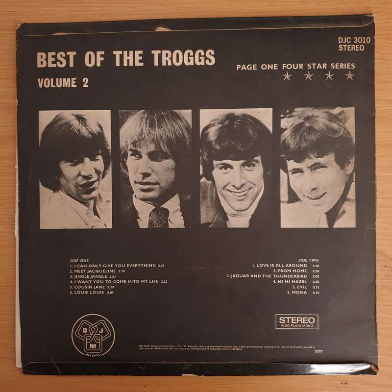 The Troggs  Best Of The Troggs - Volume 2 - Vinyl LP Record (VG+)