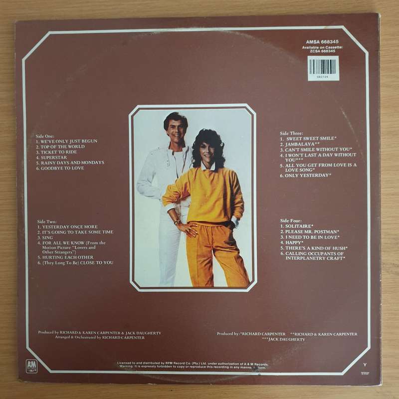 Carpenters - 24 Greatest Hits - Vinyl LP Record  (VG+)