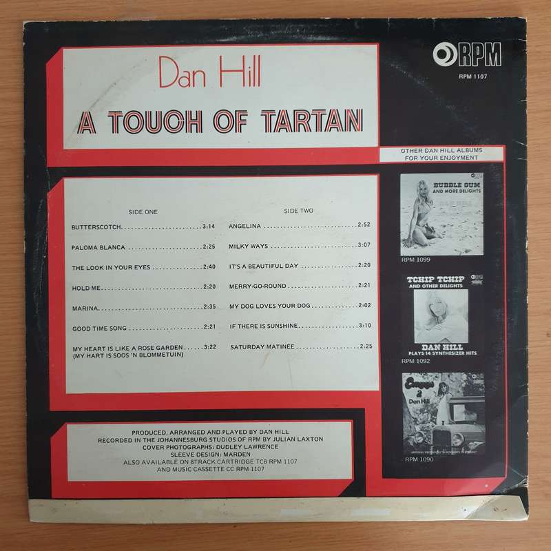 Dan Hill  A Touch Of Tartan - Vinyl LP Record (VG+)