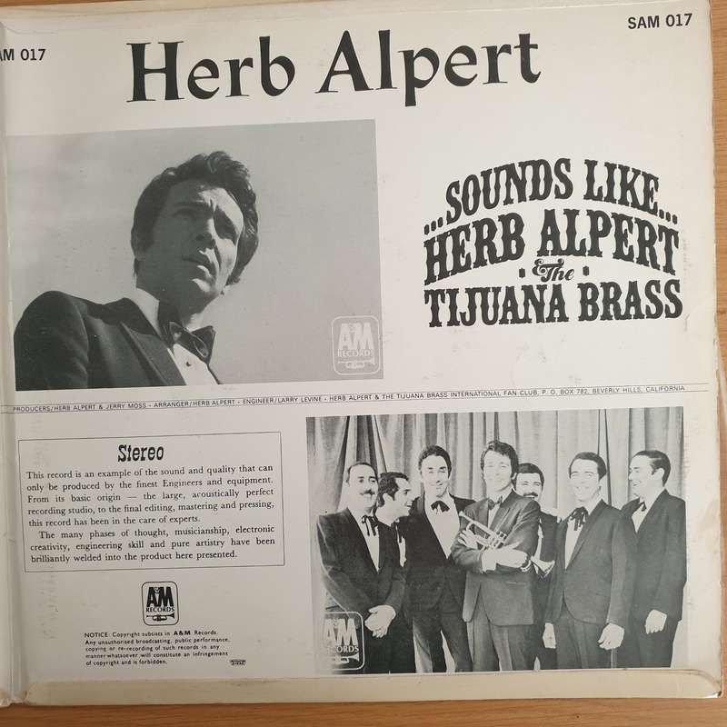Herb Alpert - Sounds Like Herb Alpert and the Tijuana Brass - Casino Royale - Vinyl LP Record ...