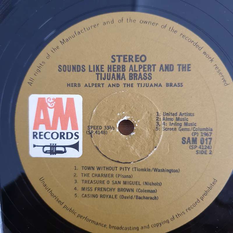 Herb Alpert - Sounds Like Herb Alpert and the Tijuana Brass - Casino Royale - Vinyl LP Record ...