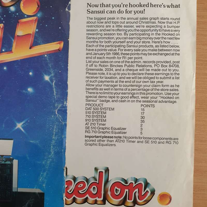 Hooked on Sansui  - Promotional Record  (VG)