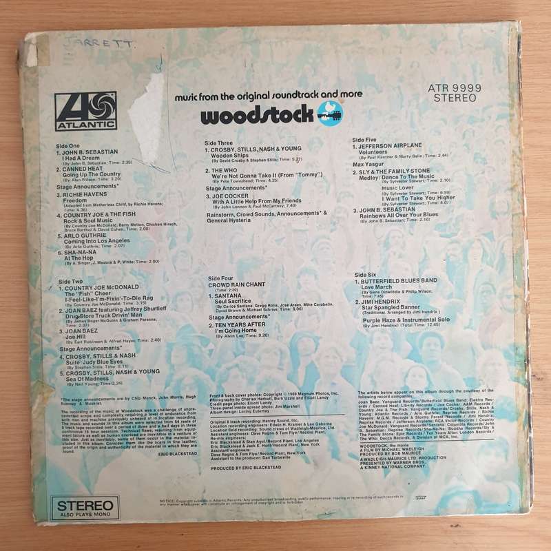 Woodstock - Music From The Original Soundtrack - 3 x Vinyl LP Record - Very-Good+ Quality (VG+)