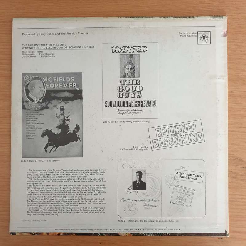 The Firesign Theater  Waiting For The Electrician Or Someone Like Him - Vinyl LP Record (VG+)