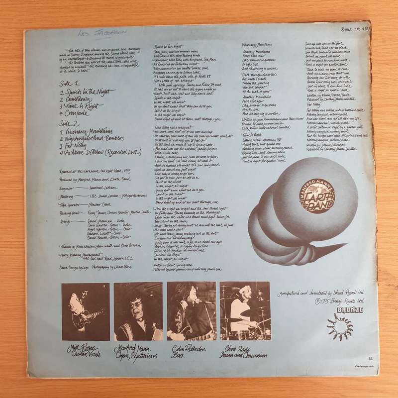 Manfred Mann's Earth Band  Nightingales & Bombers - Vinyl LP Record  (VG)