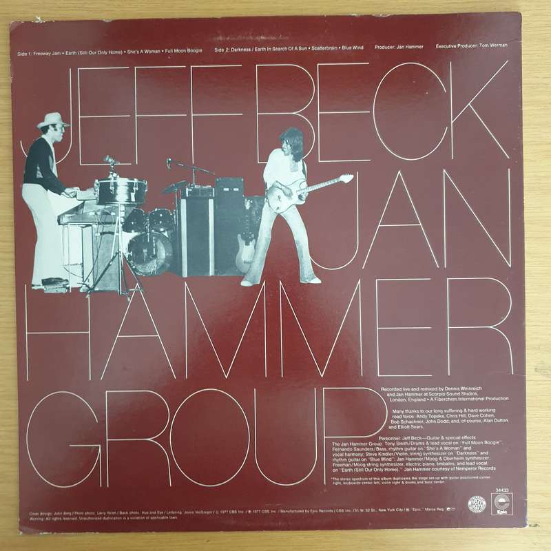 Jeff Beck With The Jan Hammer Group  Live  - Vinyl LP Record  (VG)