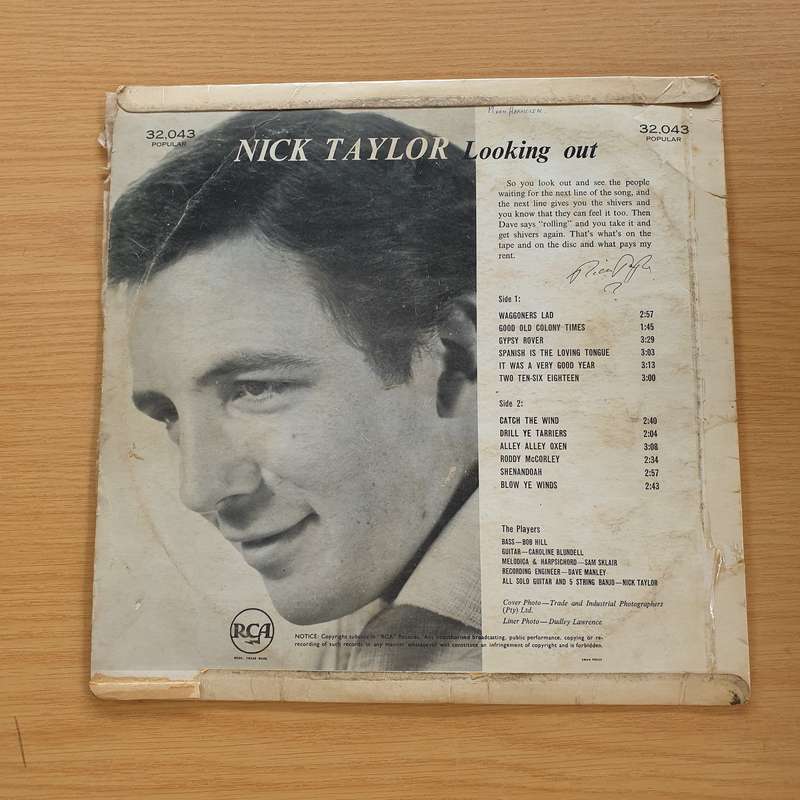 Nick Taylor - Looking Out - Vinyl LP Record  (G+)