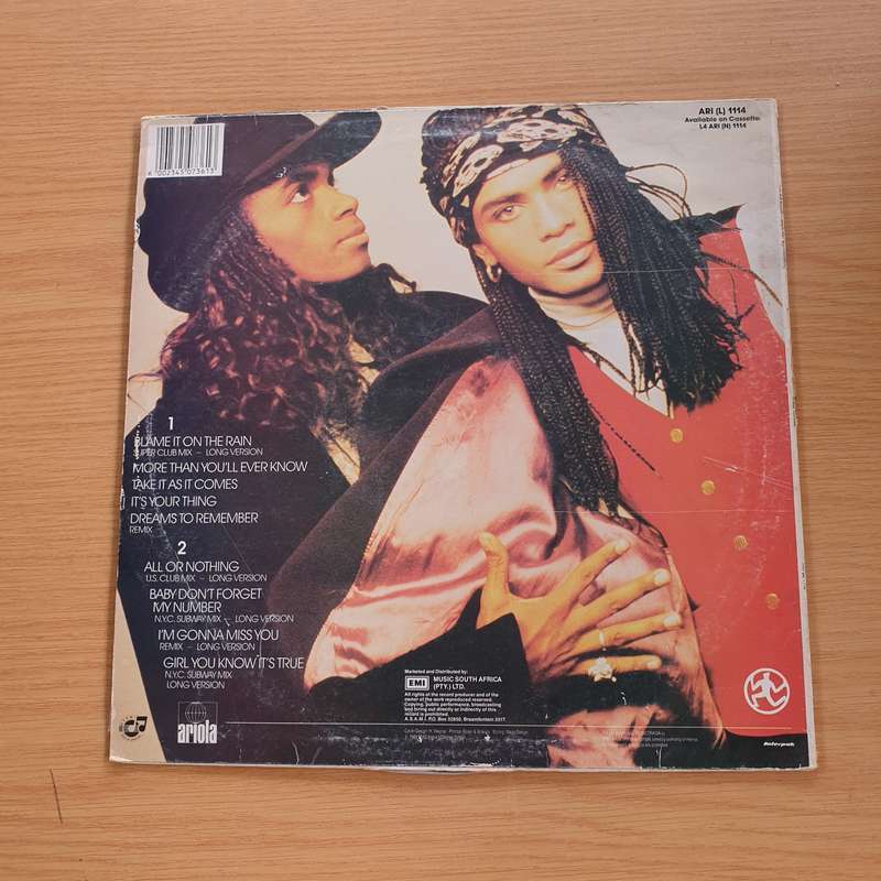 Milli Vanilli - All Or Nothing - The US Remix Album  Vinyl LP Record (VG+)