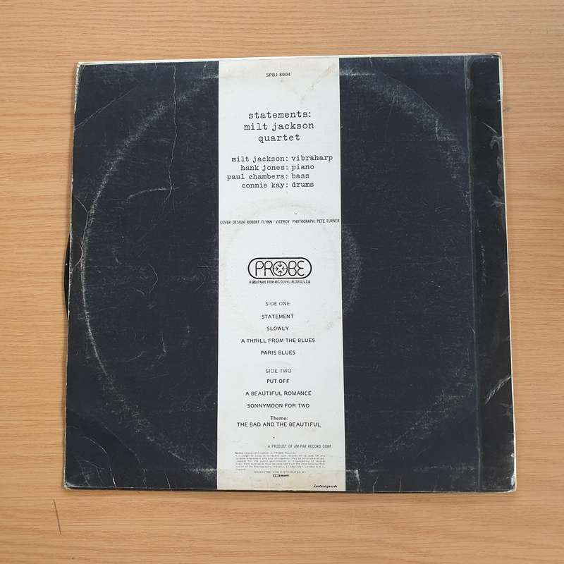 The Milt Jackson Quartet  Statements  - Vinyl LP Record  (VG)