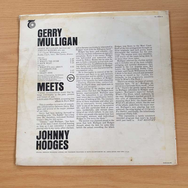 Gerry Mulligan & Johnny Hodges  Gerry Mulligan Meets Johnny Hodges  - Vinyl LP Record  (VG-)