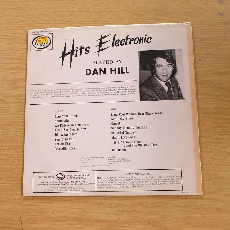 Hits Electronic - Dan Hill - Vinyl LP Record - Very-Good Quality (VG)