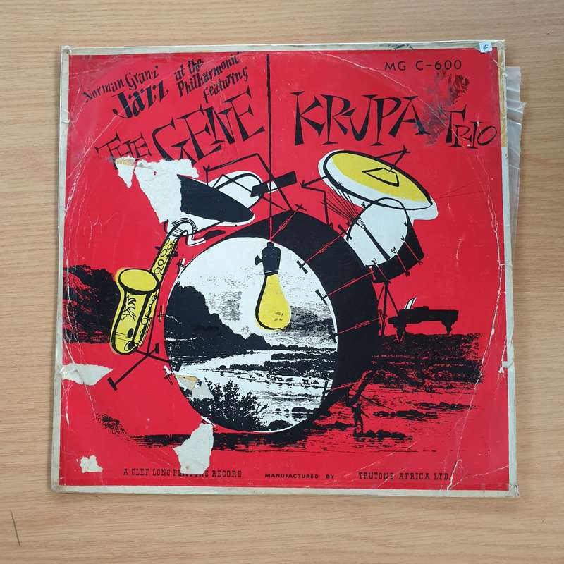 The Gene Krupa Trio  Norman Granz' Jazz At The Philharmonic  - Vinyl LP Record  (G+)