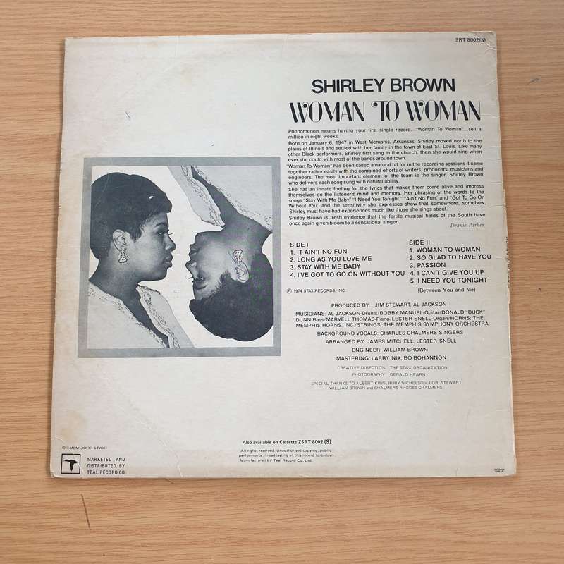 Shirley Brown  Woman To Woman  - Vinyl LP Record  (VG-)