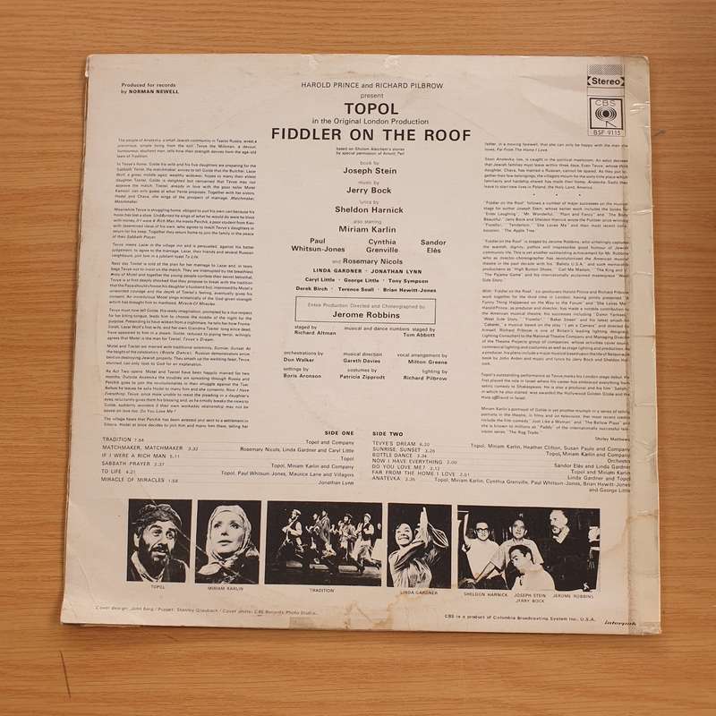 Fiddler On The Roof - Topol  - Vinyl LP Record  (VG)
