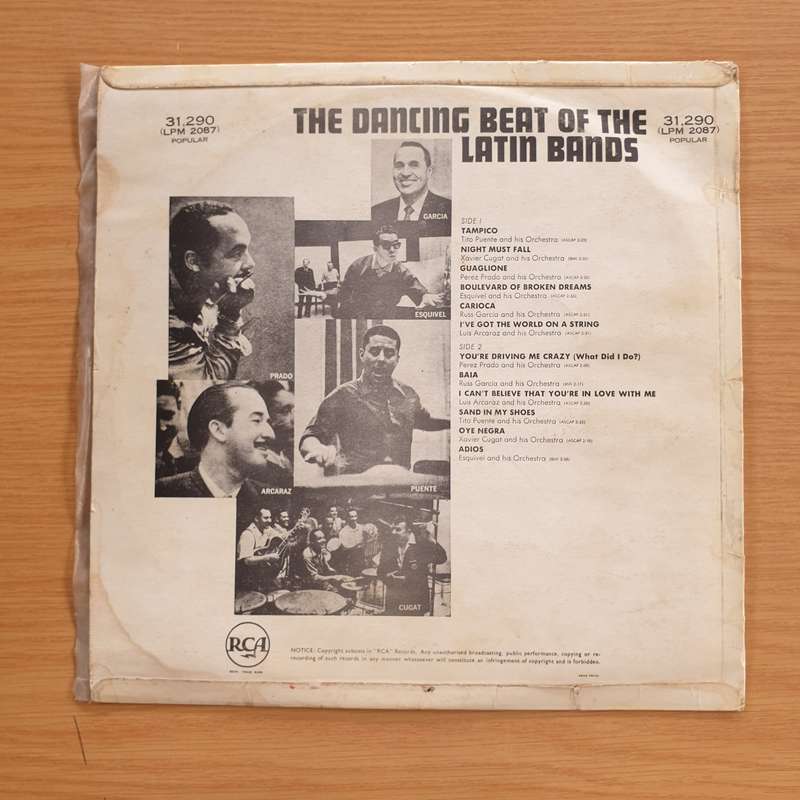The Dancing beat Of The Latin Bands - Tito Puente, Xavier Cugat,Perez Prado  - Vinyl LP Record  (...