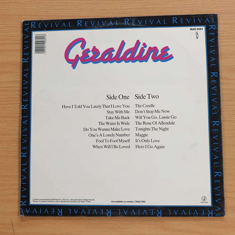 Geraldine - Revival Series - Vinyl LP Record (VG+)