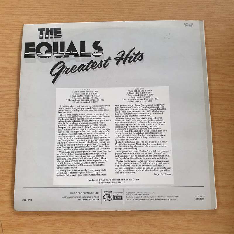 The Equals  The Equals Greatest Hits - Vinyl LP Record (VG+)
