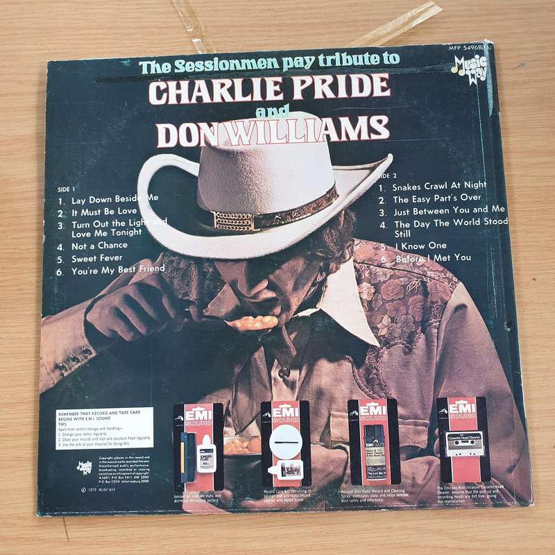 The Sessionmen pay Tribute to Charlie Pride and Don Williams - Vinyl LP Record (VG+)