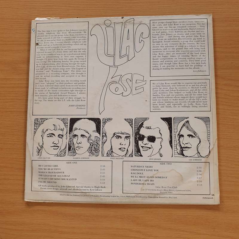 Lilac Rose  Lilac Rose   Vinyl LP Record (VG+)
