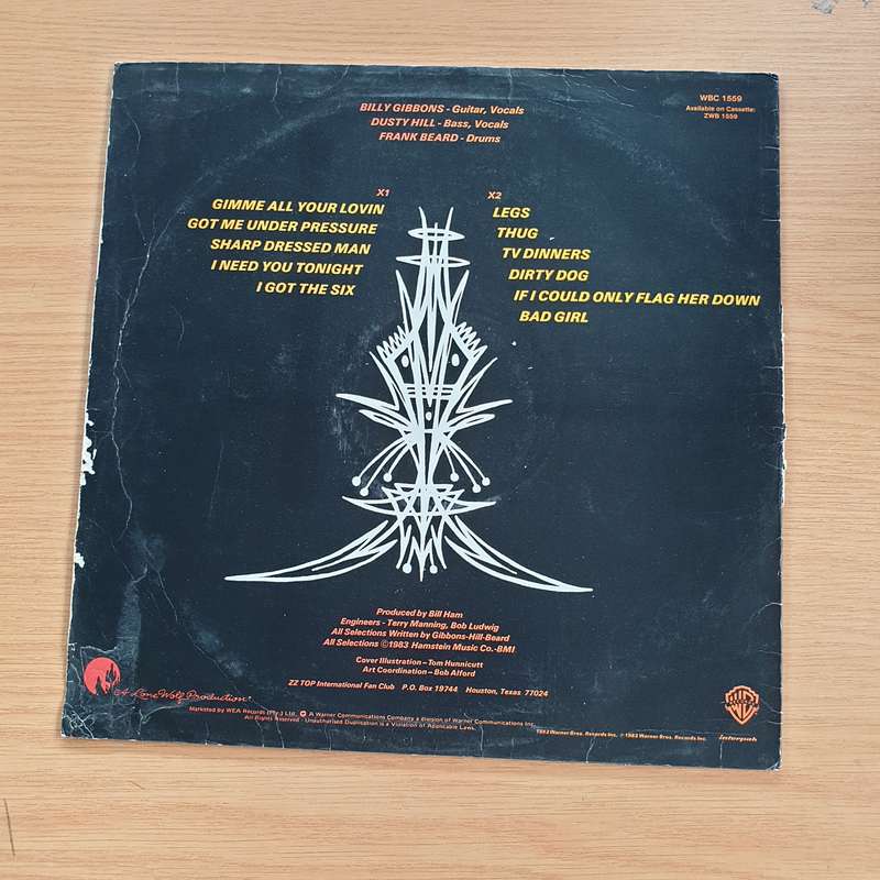 ZZ Top  Eliminator -  Vinyl LP Record  (VG)