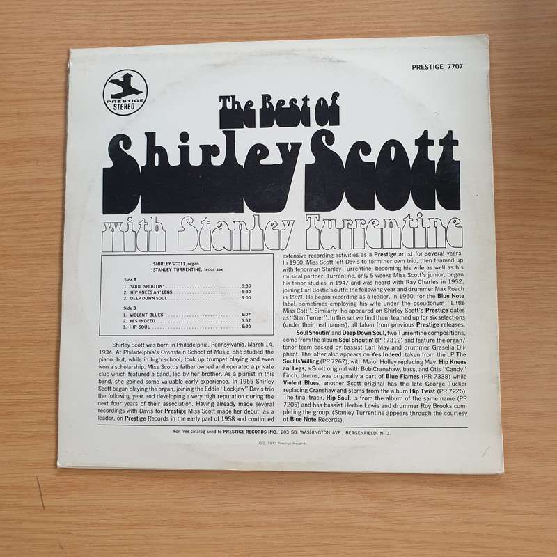 Shirley Scott  The Best Of Shirley Scott With Stanley Turrentine   Vinyl LP Record (VG+)