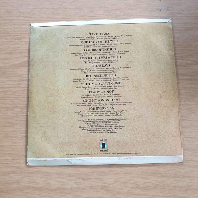 Jackson Browne  For Everyman   Vinyl LP Record (VG+)