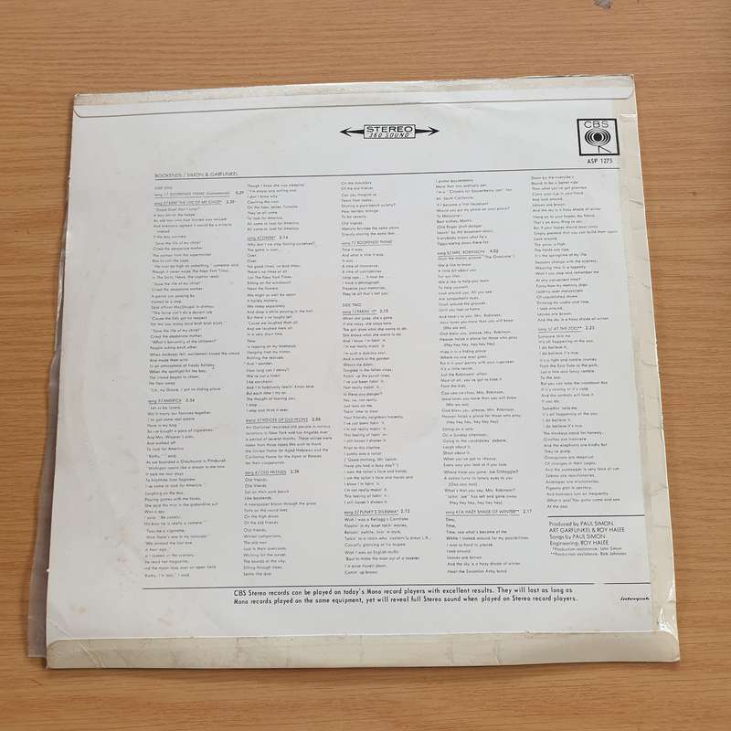 Simon & Garfunkel  Bookends  - Vinyl LP Record  (VG-)