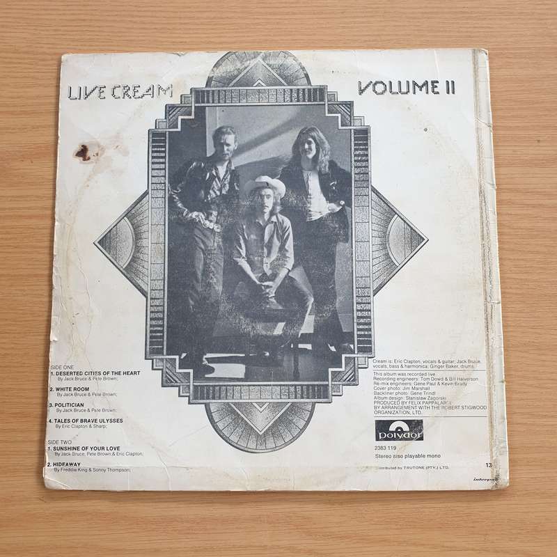 Cream  Live Cream Volume II  - Vinyl LP Record  (VG-)