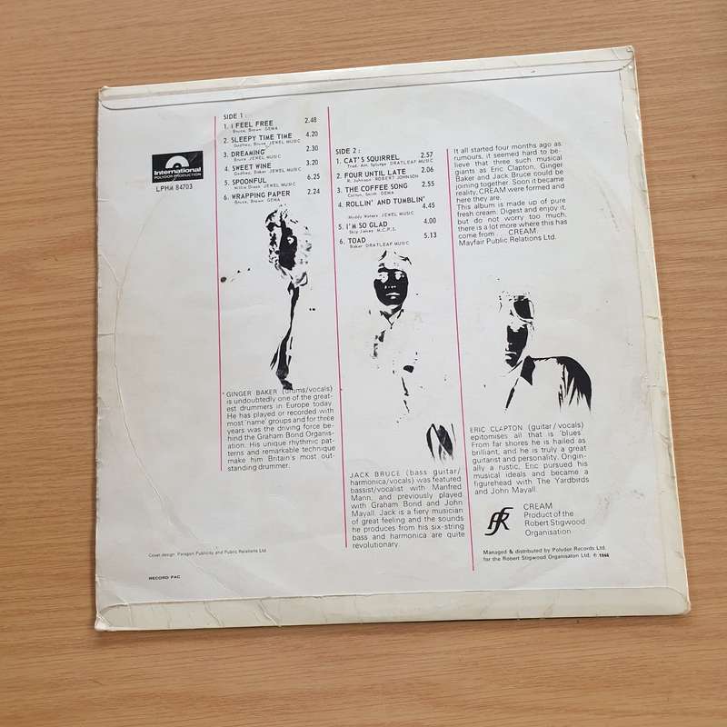 Cream  Fresh Cream -  Vinyl LP Record  (VG)