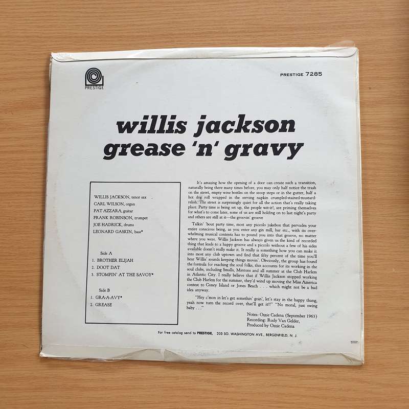 Willis Jackson  Grease 'N' Gravy   Vinyl LP Record (VG+)