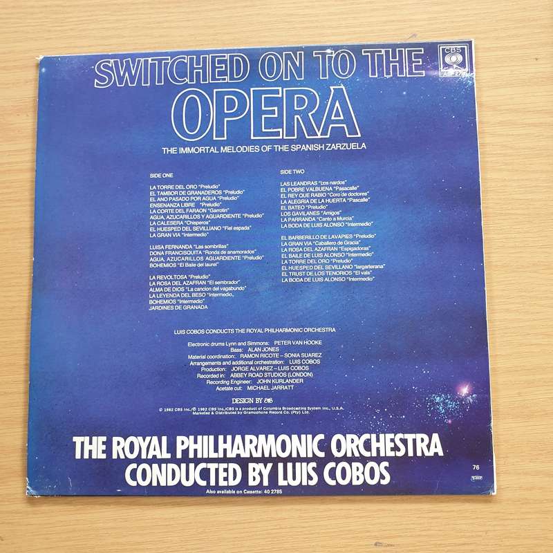 Switched on to the Opera - Royal Philharmonic conducted by Luis Cobos   Vinyl LP Record (VG+)