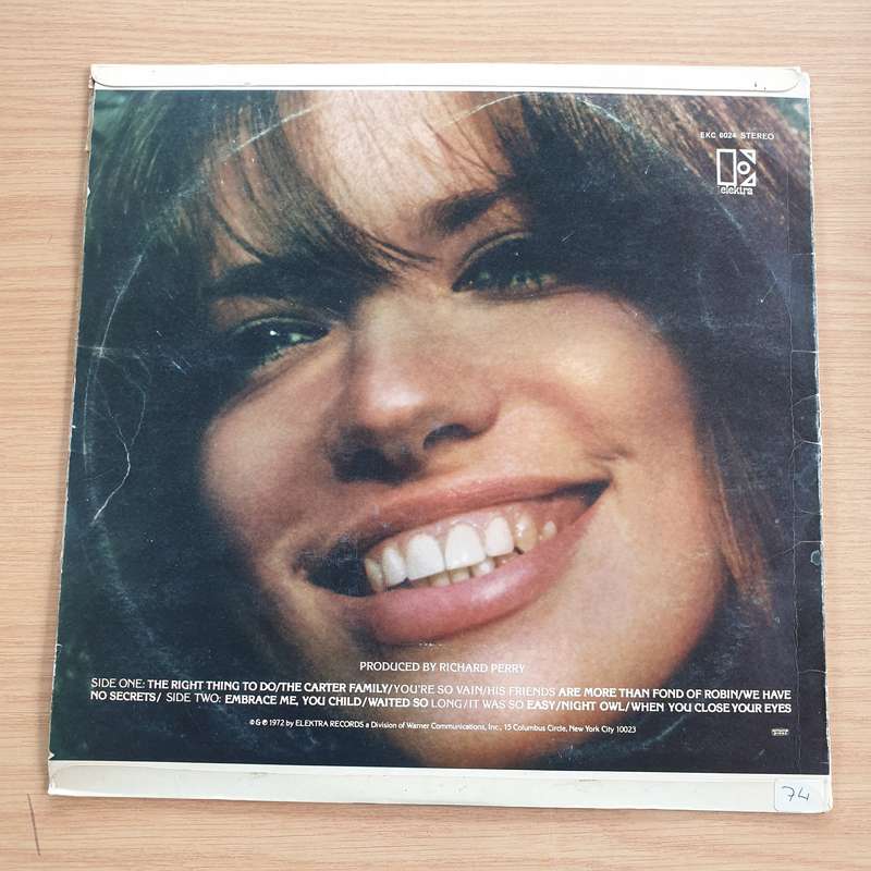 Carly Simon - No Secrets  Vinyl LP Record (VG+)