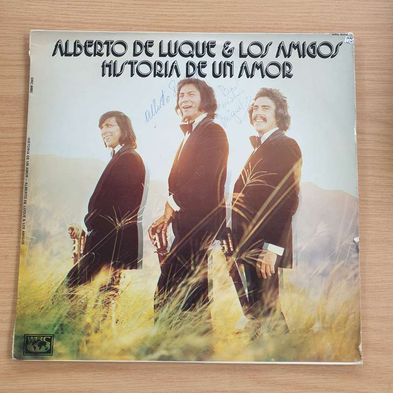 Alberto De Luque Y Los Amigos  Historia De Un Amor (Autographed)  Vinyl LP Record (VG+)
