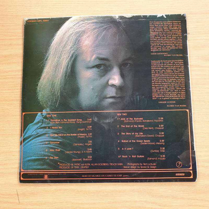 John Edmond  Goodbye Is The Saddest Song - Vinyl LP Record (VG+)