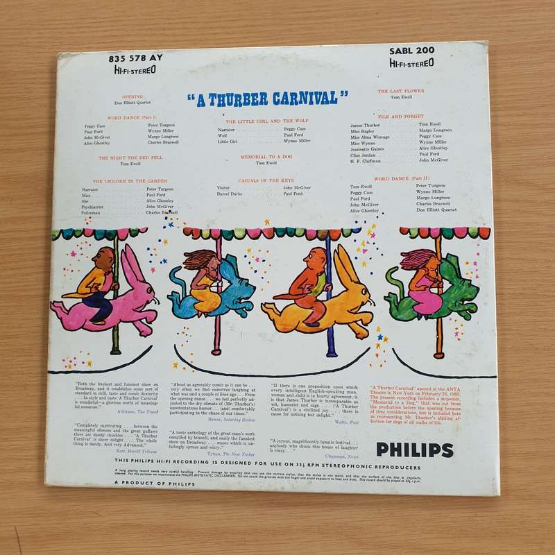 A Thurber Carnival - Original Broadway Cast - Tom Ewell, Peggy Cass, Paul Ford  Vinyl LP Recor...