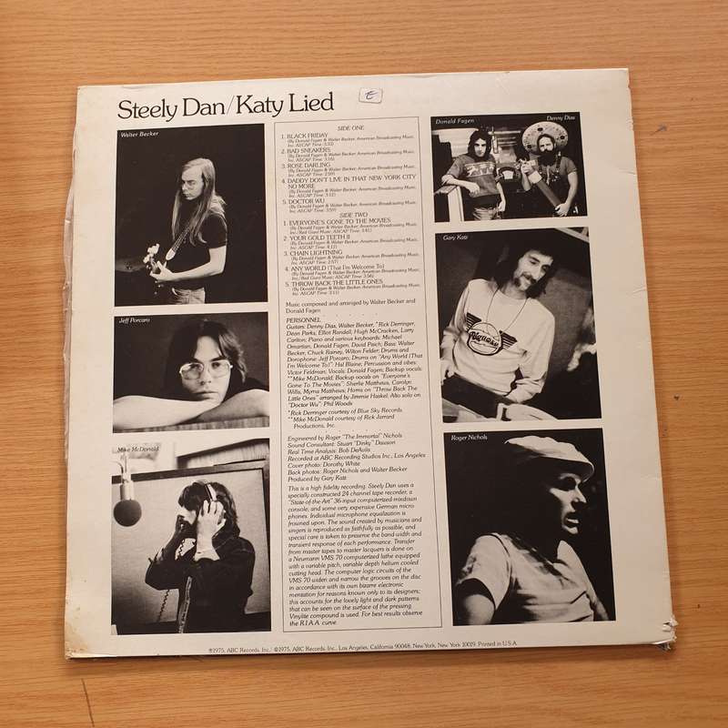 Steely Dan  Katy Lied  Vinyl LP Record (VG+)