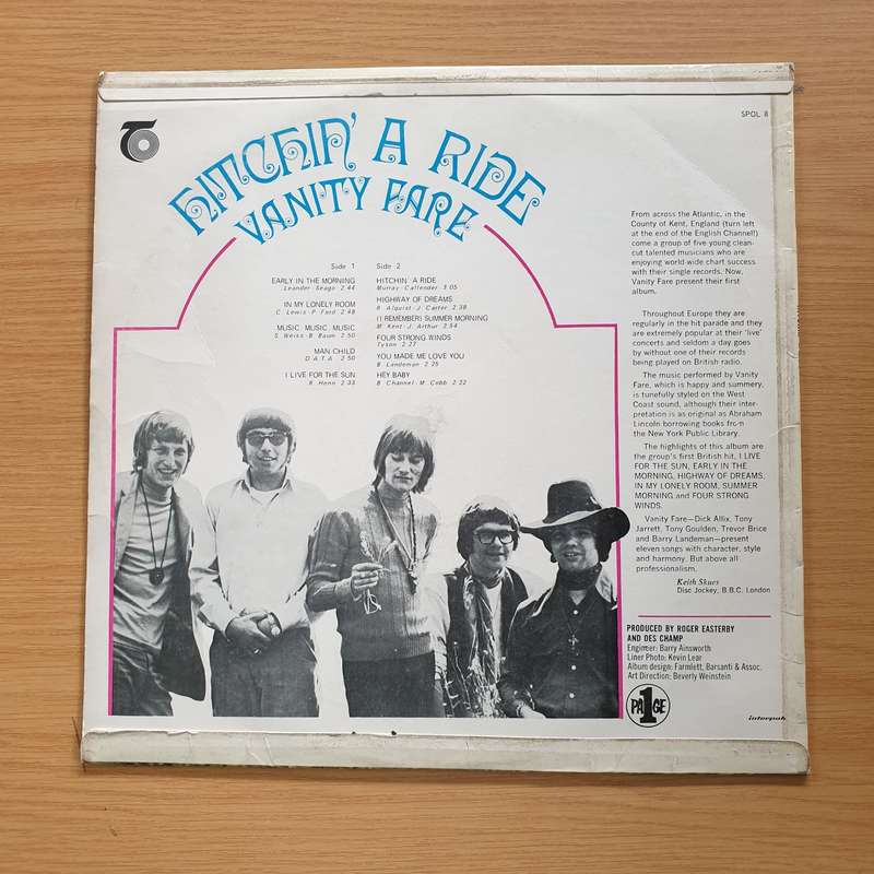 Vanity Fare  Hitchin' A Ride Vinyl LP Record (VG+)