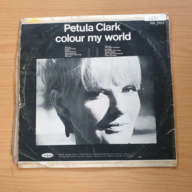 Petula Clarke -  Colour My World  -  Vinyl LP Record  (VG)