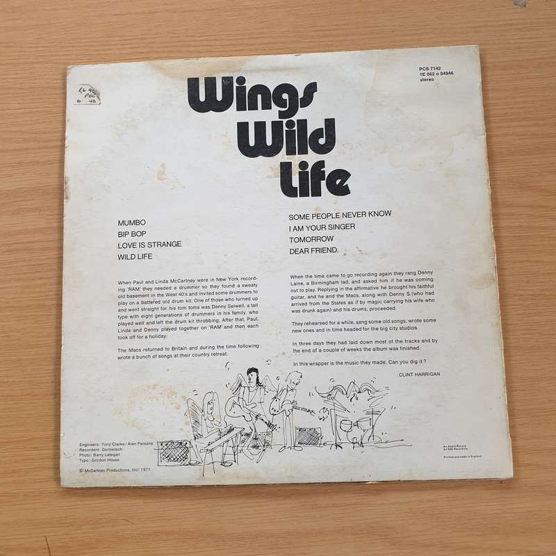 Wings (Paul McCartney)  Wild Life - Vinyl LP Record - Very-Good+ Quality (VG+)