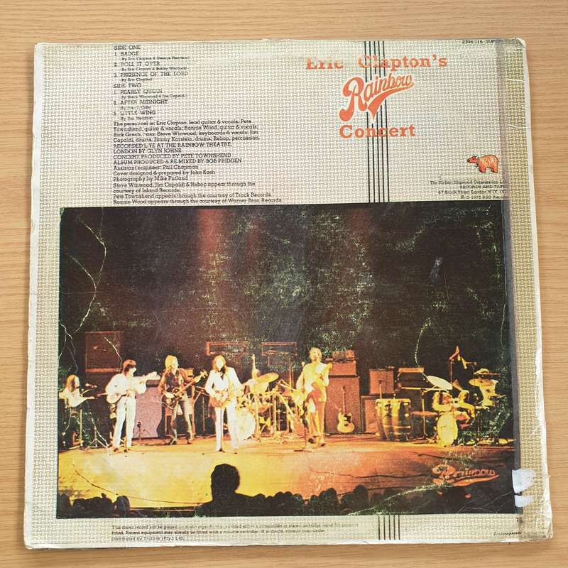 Eric Clapton  Eric Clapton's Rainbow Concert  -  Vinyl LP Record  (VG)