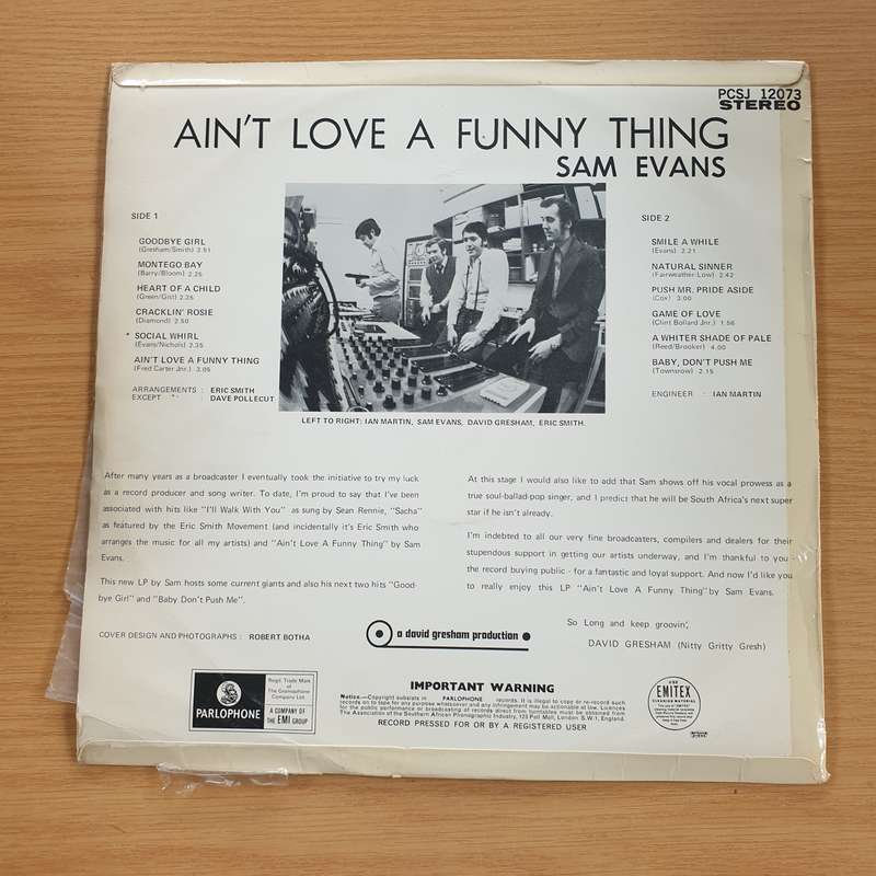Sam Evans  Ain't Love A Funny Thing - Vinyl LP Record  (VG+)