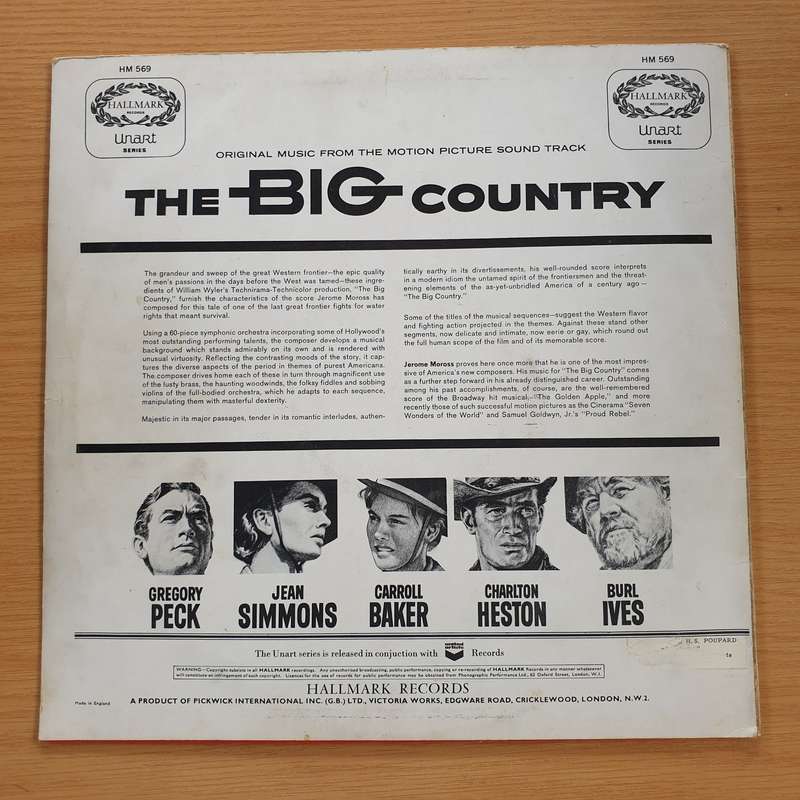 The Big Country - Original Soundtrack  - Vinyl LP Record  (VG-)