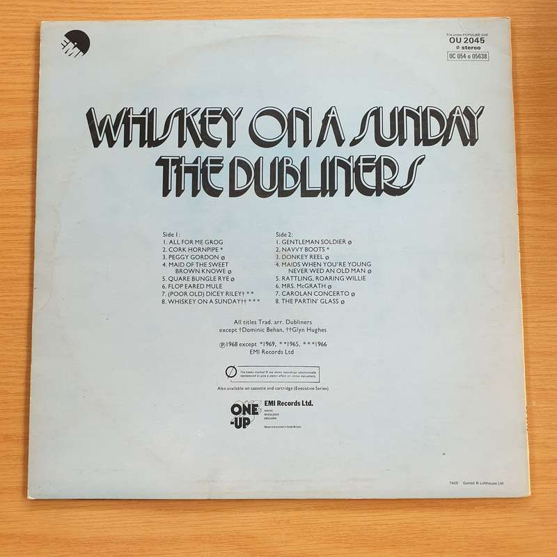 The Dubliners  Whiskey On A Sunday - Vinyl LP Record  (VG+)