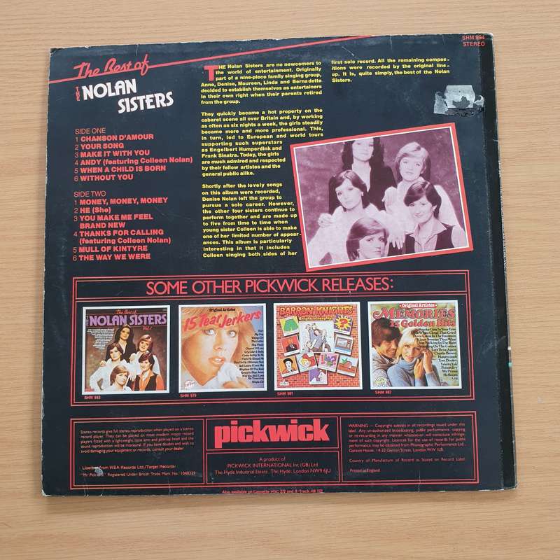 The Nolan Sisters  The Best Of The Nolan Sisters Vol. 2  Vinyl LP Record (VG+)